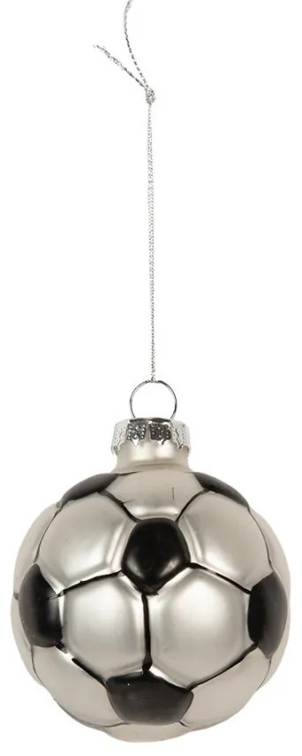Vianočná sklenená závesná ozdoba futbalová lopta - Ø 6*6 cm
