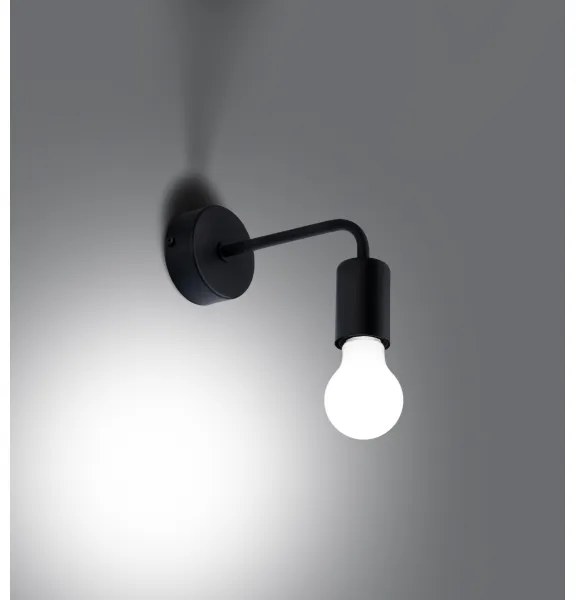 Sollux SL.1449 - Nástenná lampa NORAH 1xE27/15W/230V čierna