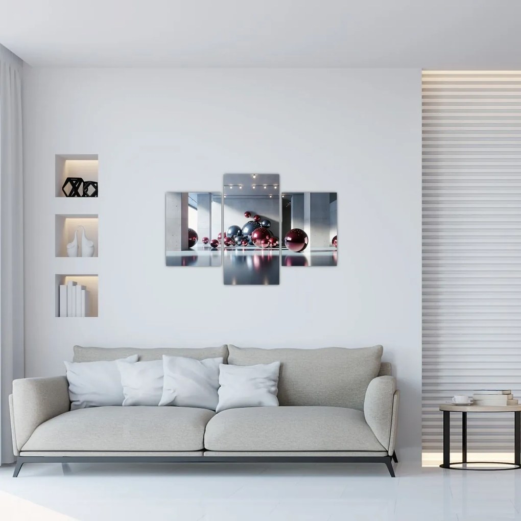 Obraz - 3D priestor s guľami II. (90x60 cm)