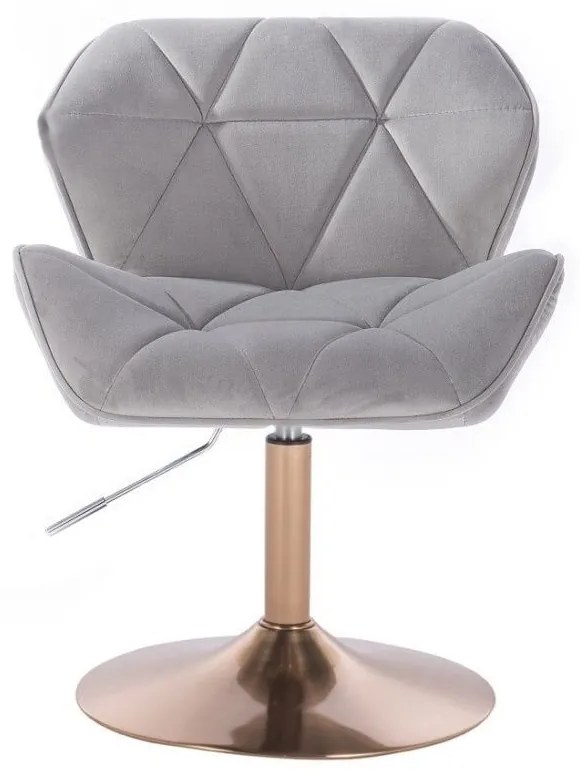 LuxuryForm DESIGN Stolička MILANO VELUR na zlatom tanieri - svetlosivá