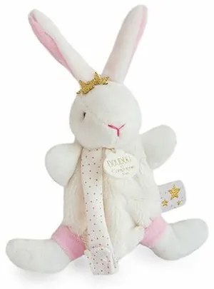 Doudou Darčeková sada - Hračka s úchytom na cumlík králiček 15 cm