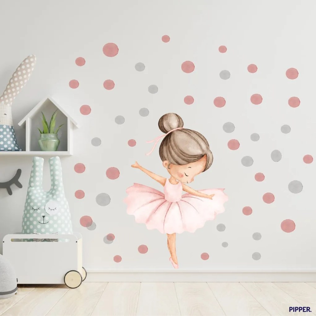 Textilná nálepka na stenu Baletka