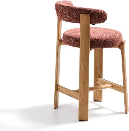Barová stolička z jaseňového dreva v terakotovej farbe/v svetlo prírodnej farbe (výška sedadla 65 cm) Granite – Kave Home