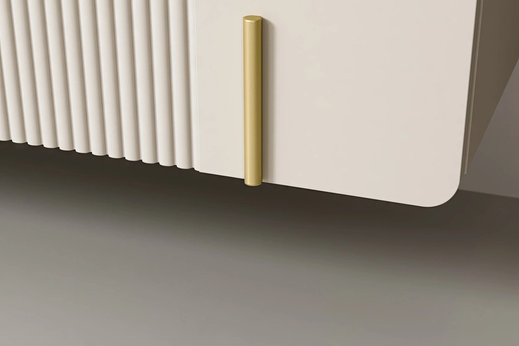 Závesný TV stolík Malmi 150 cm - kašmírová / zlatá