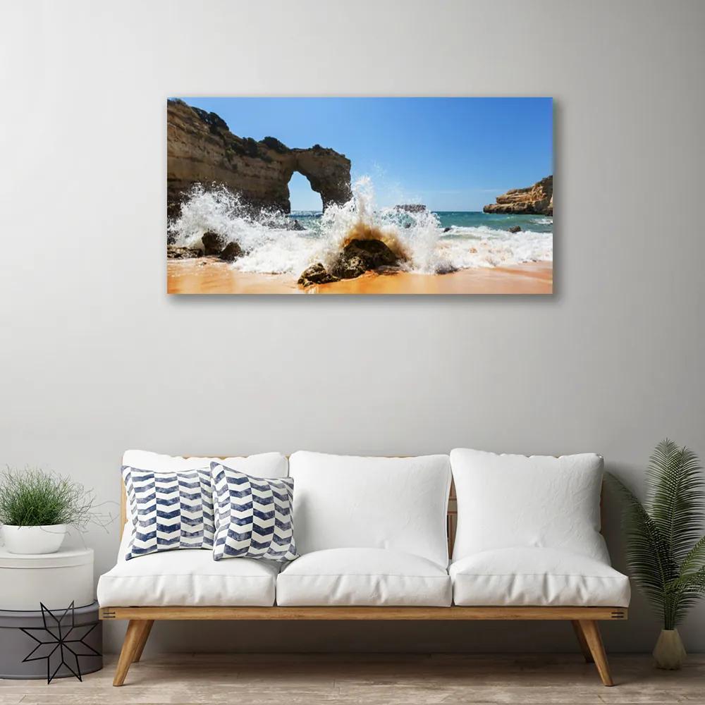 Obraz Canvas Pláž more vlny krajina 100x50 cm