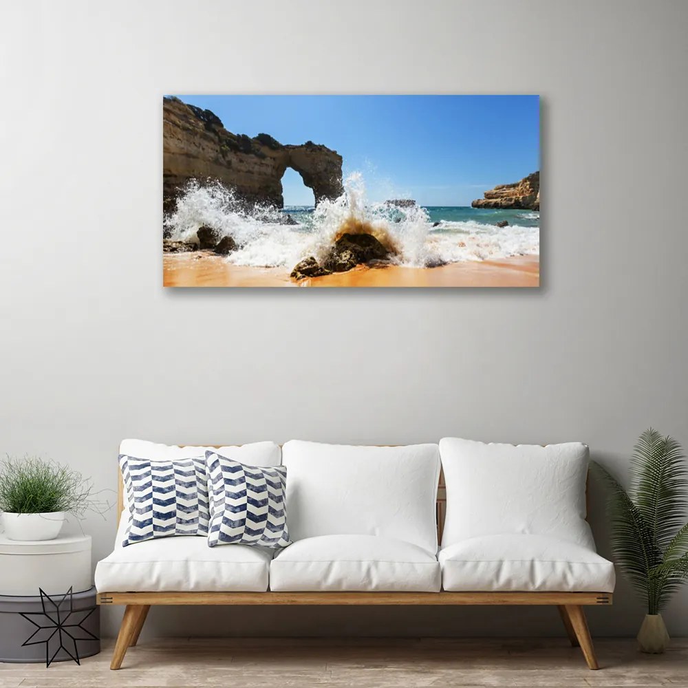 Obraz Canvas Pláž more vlny krajina 140x70 cm