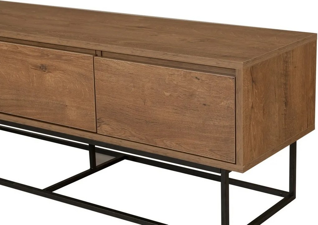 Milo TV stolík z orechového dreva a čiernej farby, M