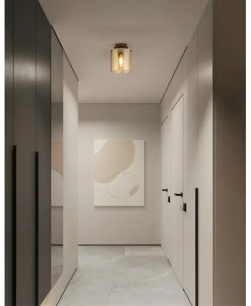 Searchlight 88911-1MO - Stropné svietidlo SWEDEN 1xE27/60W/230V pr.22 cm hnedé/dymové