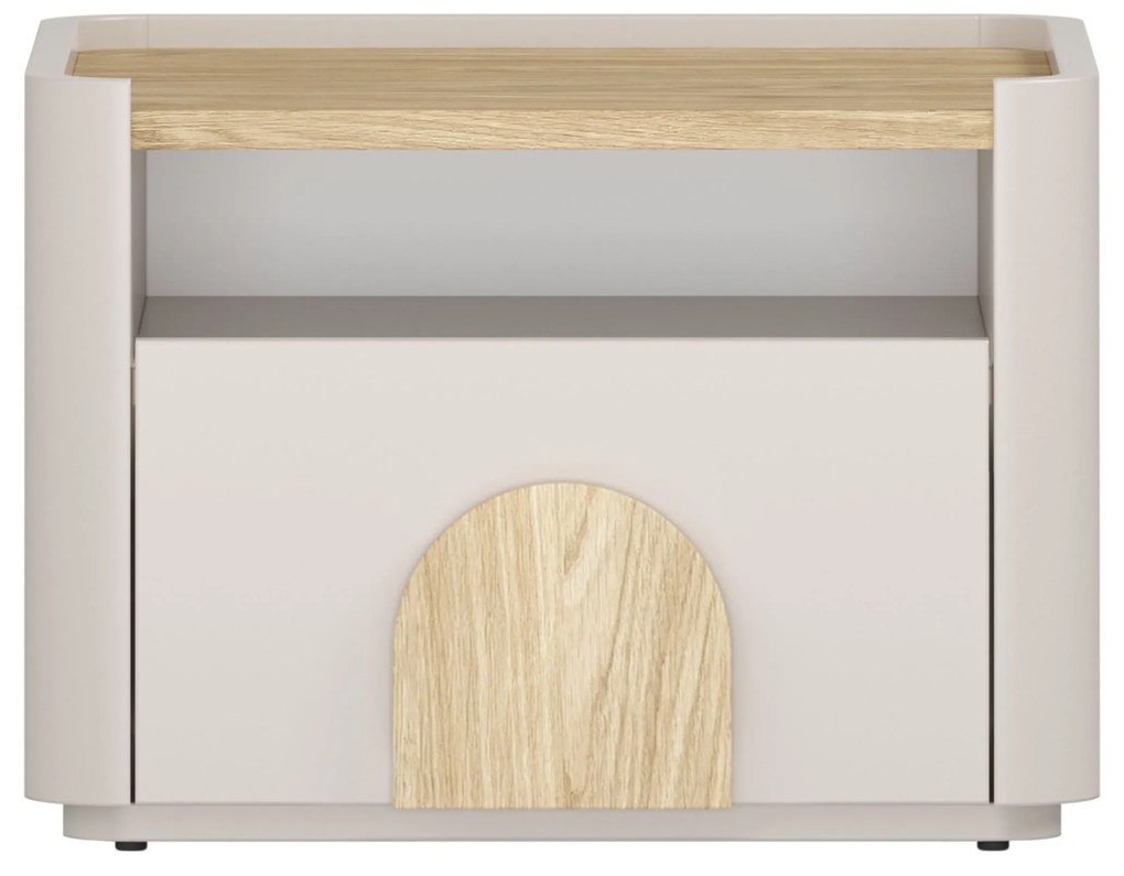 Nočný stolík Amilio 50 cm - kašmírová / dub olejovaný / dub svetlý