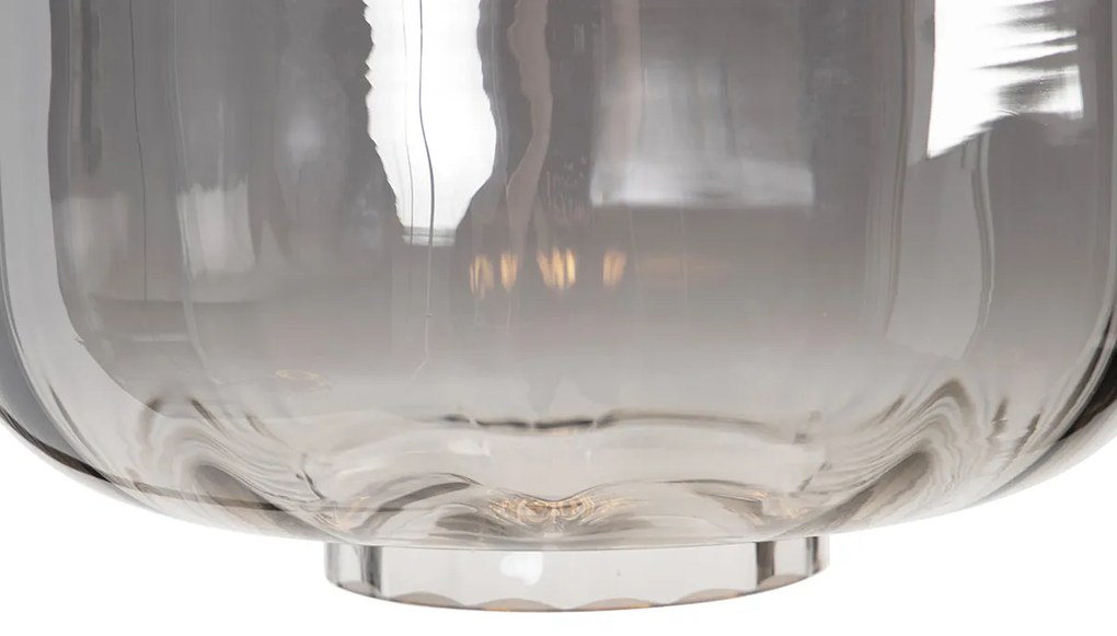 Inteligentná stojaca lampa čierna s dymovým sklom vrátane WiFi ST64 - Qara Down