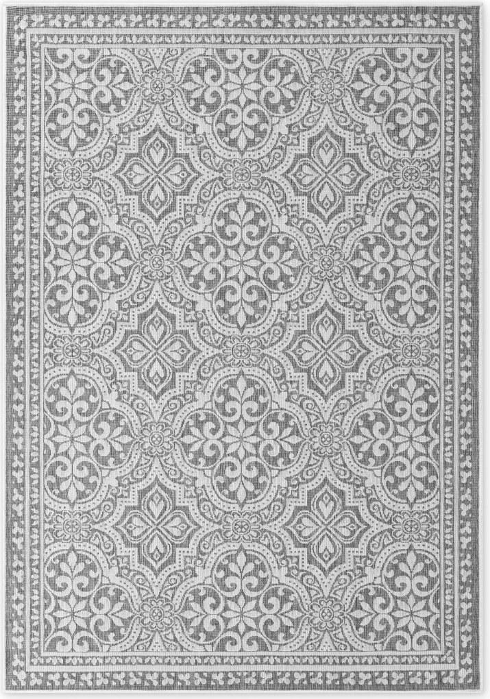 Kusový koberec Duet 106251 Rosel White/Gray - na von aj na doma, 200x290, šedá, chodba / predsieň, NORTHRUGS