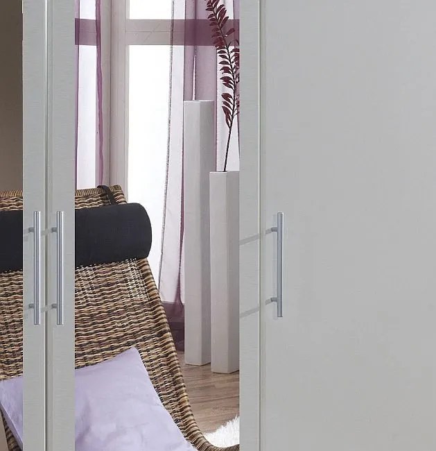 Šatníková skriňa so zrkadlami Cliff, 180 cm, biela