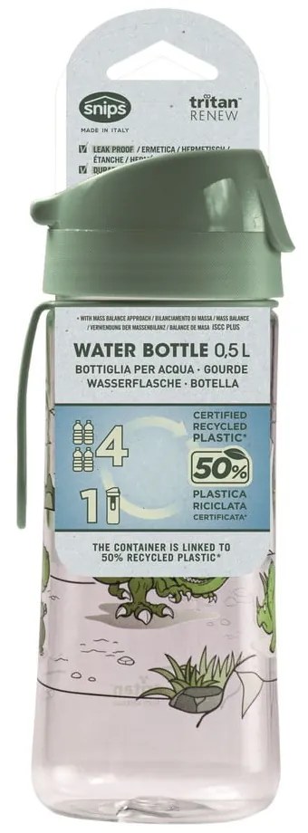 Zelená tritanová detská fľaša 500 ml Dinosaur – Snips