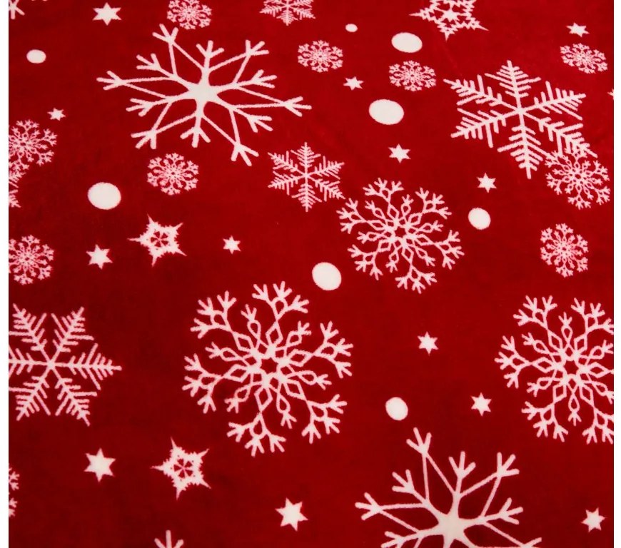Sada 2ks mikroplyšových obliečok SNOWFALL červené + obliečka mikroplyš SOFT 180x200 cm biele, dvojlôžko