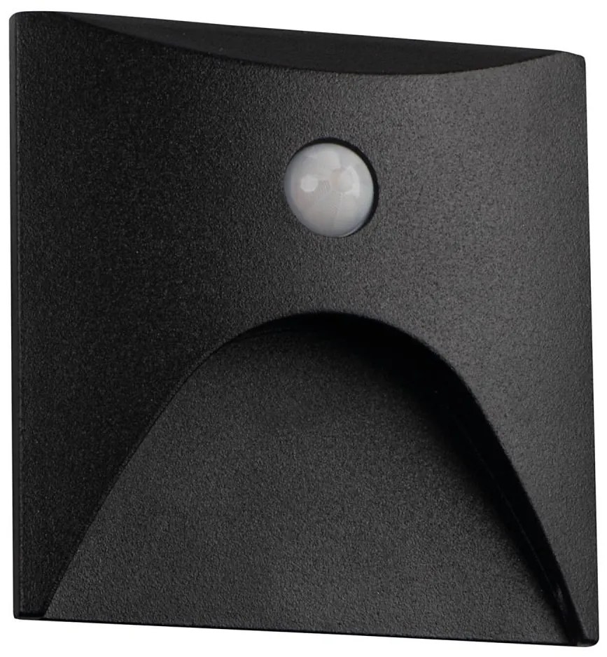 Kanlux 39130 - LED schodové svietidlo so senzorom EXIN 2,5W/230V 3000K IP65 čierne, hranaté