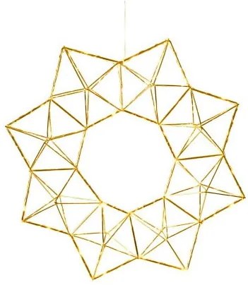 Závesná svietiaca LED dekorácia Best Season Polygon Brass