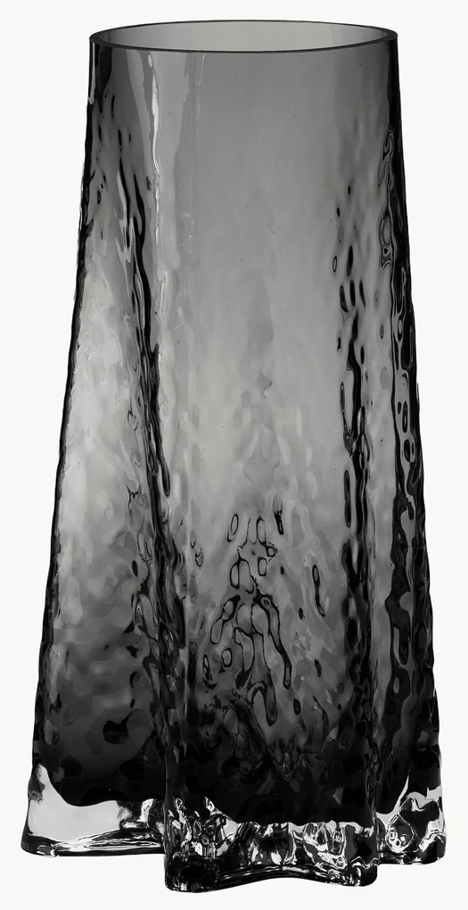 Ručne fúkaná váza so štruktúrovaným povrchom Gry, V 30 cm
