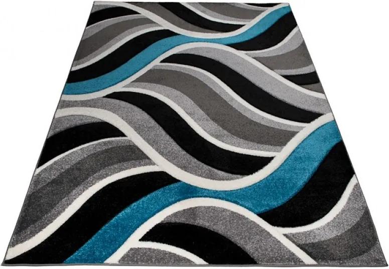 Kusový koberec Moderné vlny modrý, Velikosti 60x100cm