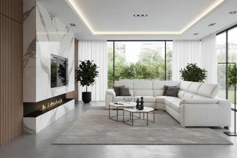 Kožená rohová sedacia súprava LOREN II XL, béžová (madras - 142 taupe)