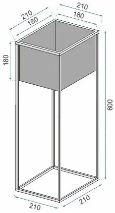 Tutumi Tutumi, kovový kvetináč 60cm FS-C60, čierna, HOM-09811