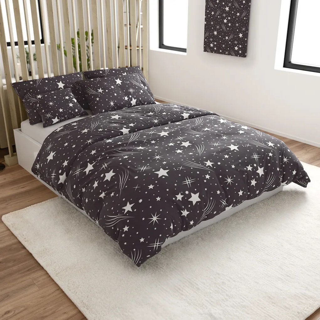 Obliečky z mikrovlákna NOČNÁ OBLOHA sivé Rozmer obliečky: 70 x 90 cm | 140 x 220 cm