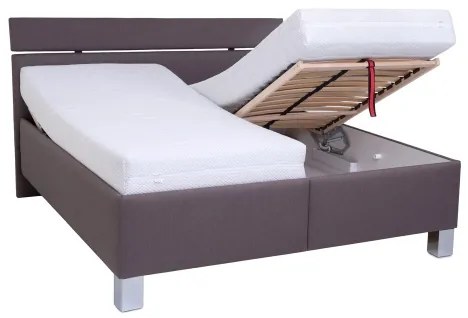 Čalúnená posteľ ALIS 180x200 cm s úložným priestorom, bez matraca, hnedá