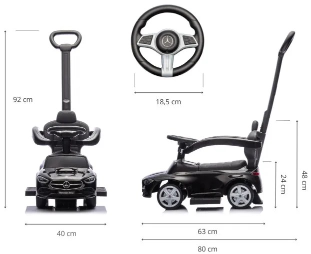 Odrážadlo MERCEDES C-Class čierne
