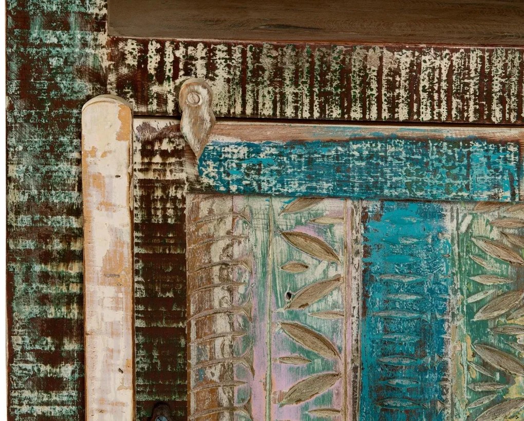 furniture-nabytek.cz - Masivní koupelnová vysoká skříňka Blue Lagoon z mangového dřeva, lakovaná, barevná – 45×40×188 cm