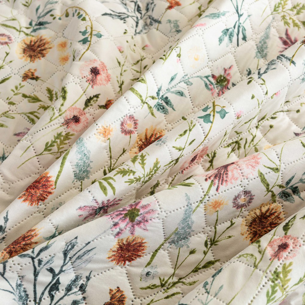 Prehoz na posteľ HERBALIS krémový Rozmer: 220 x 240 cm