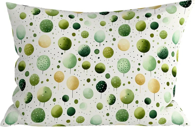 Polybavlnená obliečka na vankúš GREEN TREES POLY 50x70 cm, zelená