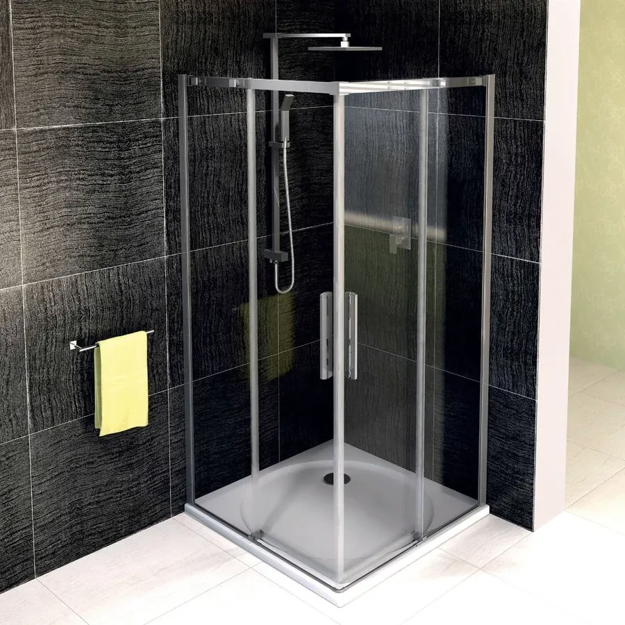 Polysan Polysan, ALTIS LINE BLACK obdĺžniková sprchová zástena 900x800 mm, L/P varianta, rohový vstup, AL1592BAL1582B