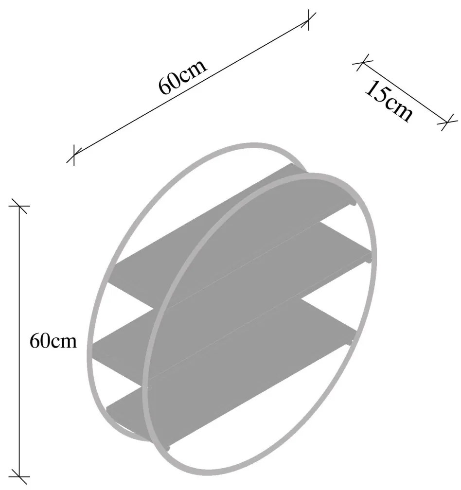 Nástenná polica Tulipa 60 cm orech americký/čierna