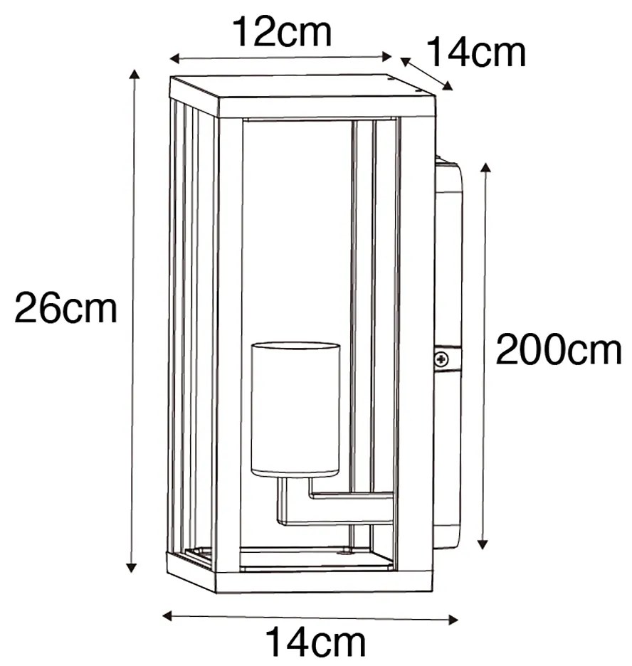 Inteligentné nástenné svietidlo hrdzavo hnedé 26 cm IP44 vrátane WiFi ST64 - Charlois