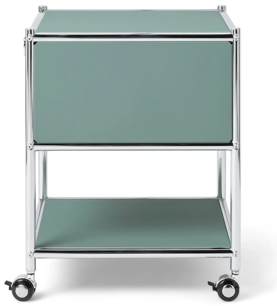 Kovový odkladací stolík »CN3« s 1 zásuvkou, šalviový