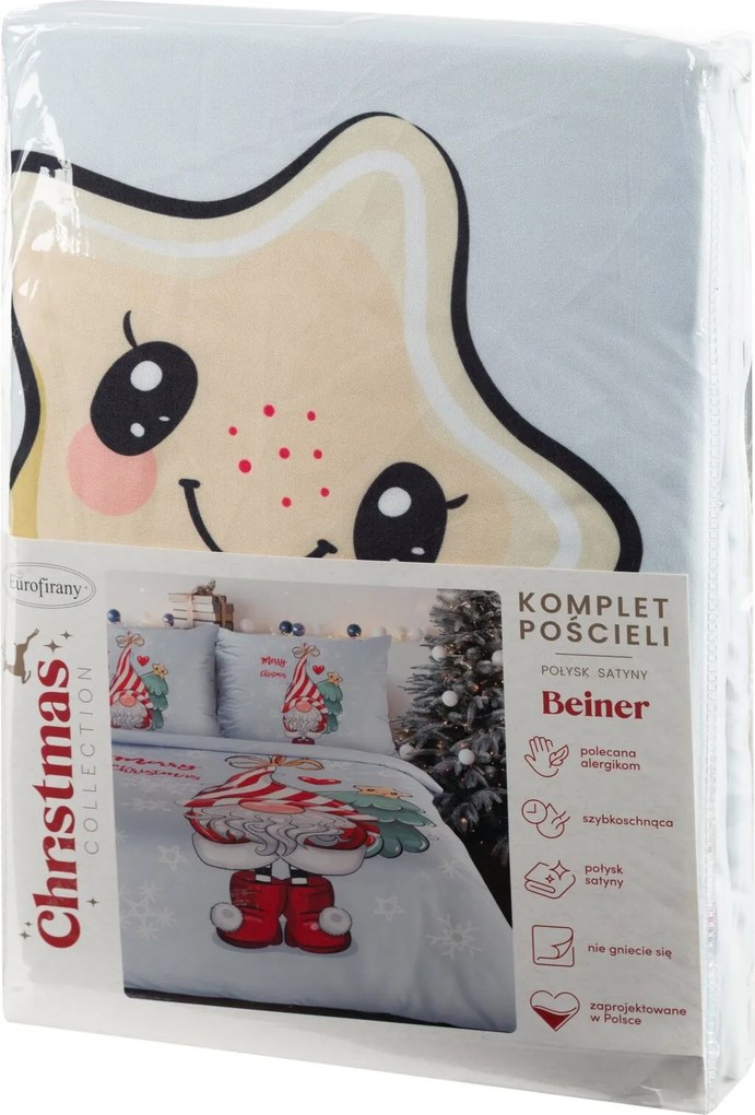 VIANOČNÉ OBLIEČKY Z MIKROVLÁKNA BEINER 200X220 CM, 2 KS 70X80 CM VZOROVANÉ