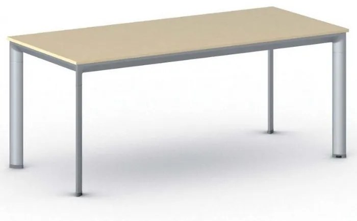 Kancelársky stôl PRIMO INVITATION, sivostrieborná podnož 1800 x 800 mm, breza