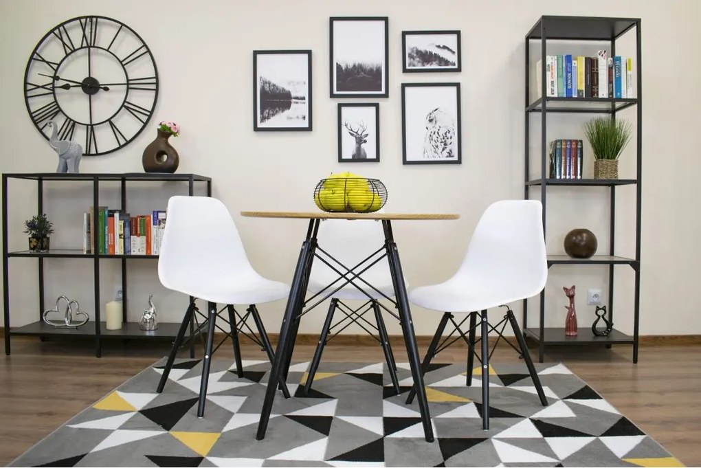 Jedálenský stôl 80 cm dub / čierne nohy