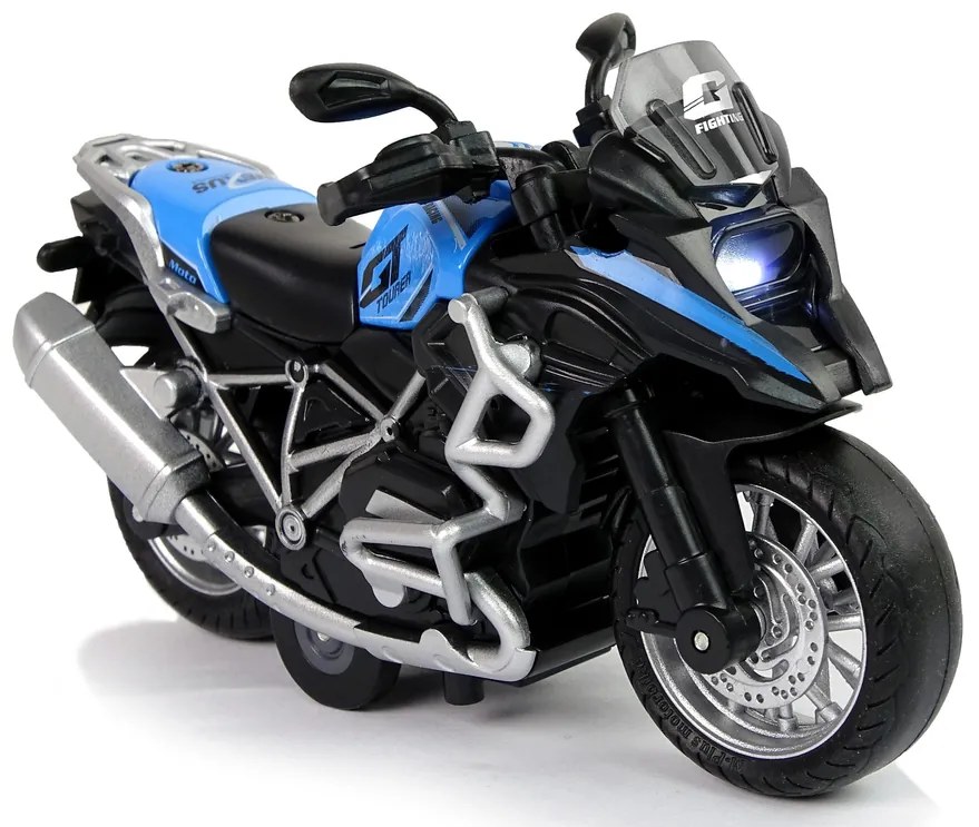 Lean Toys Modrá motorka 1:14 – zvukové a svetelné efekty