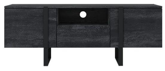 TV skrinka Verica 150 cm s výklenkom - charcoal / čierne nožičky