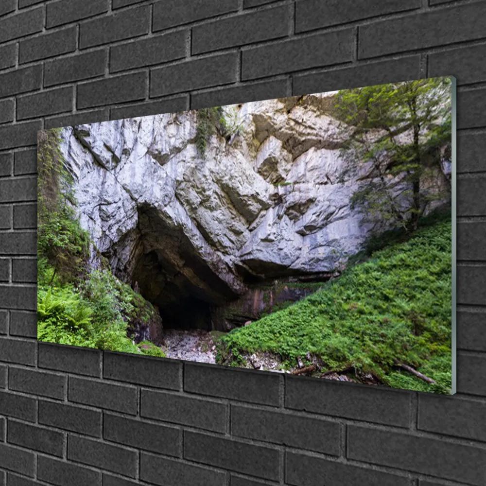Obraz na skle Hora jaskyňa príroda 140x70 cm