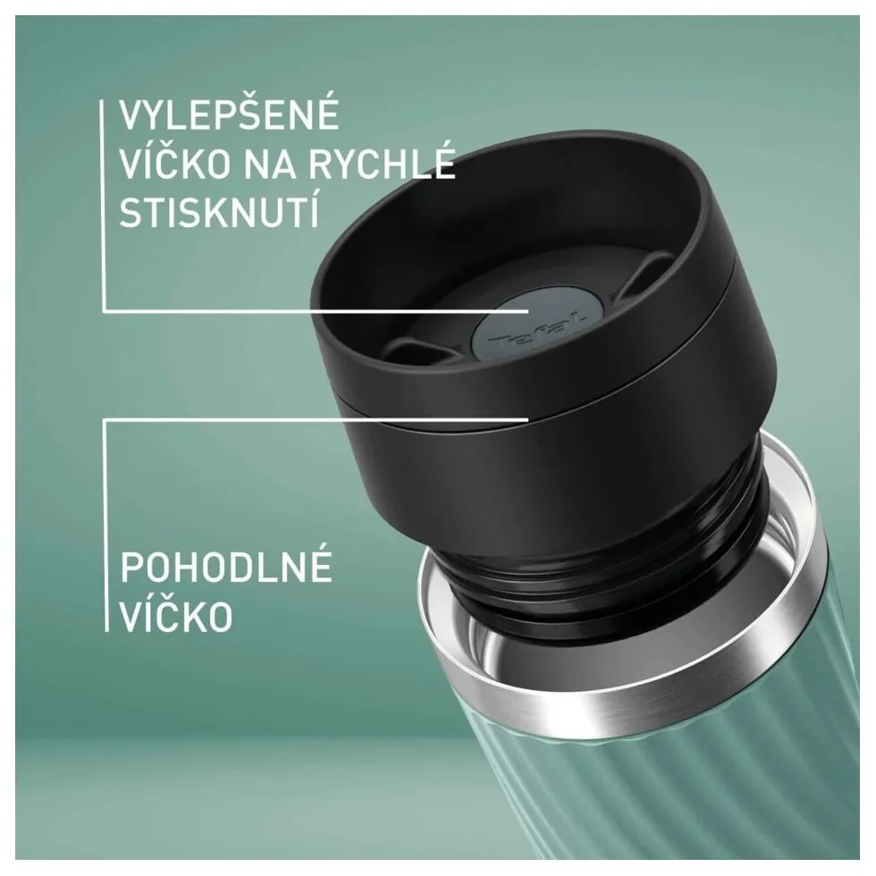 Svetlozelený cestovný hrnček 360 ml – Tefal