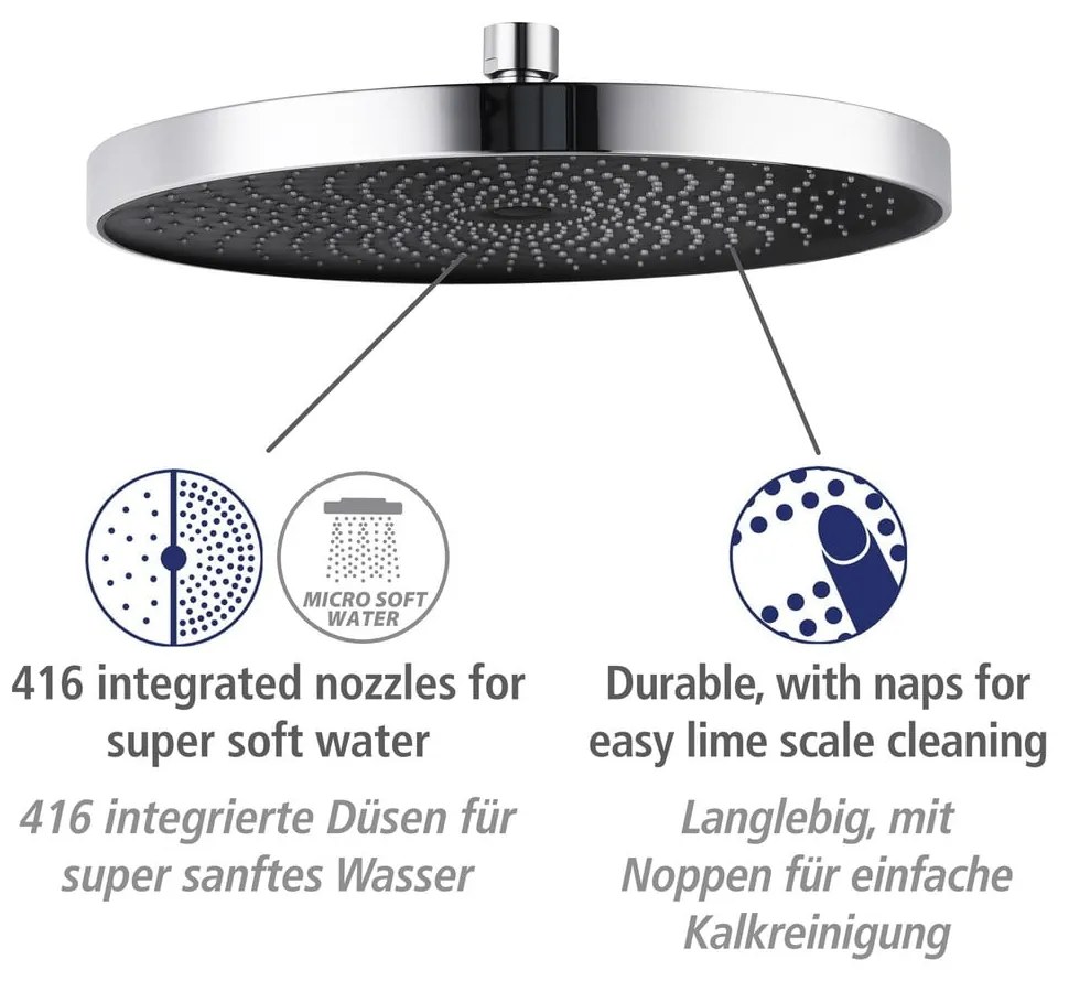Sprchový set z nerezovej ocele v lesklej striebornej farbe 120 cm Soft Water – Wenko