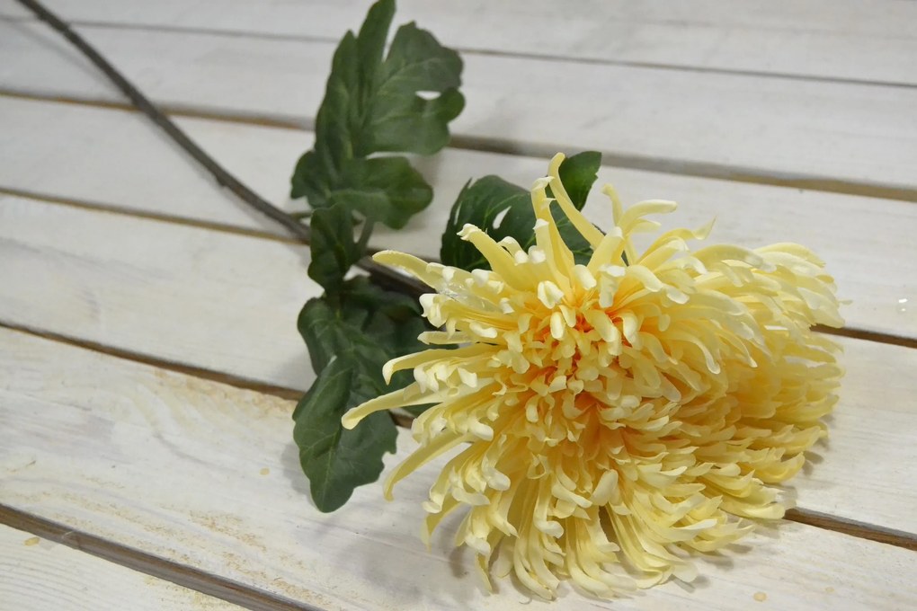 Umelý kvet chryzanténa - žltá (V:75cm) 111