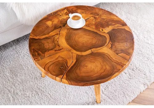 Konferenčný stôl Mosaik 44712 Ø60cm Drevo Teak  - Komfort-nábytok