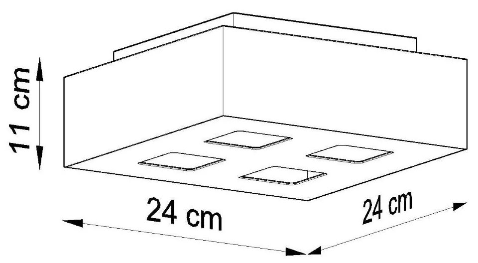 Stropné svietidlo Mono 4, 1x čierne/biele kovové tienidlo