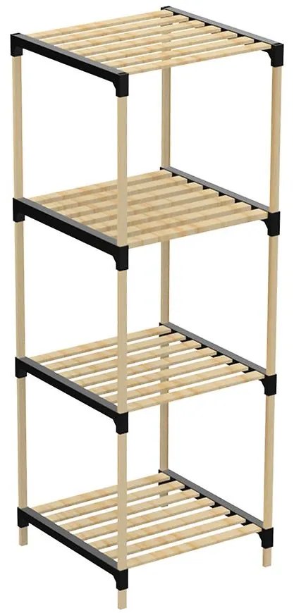 Regál FIX2013-4 prírodné/čierna