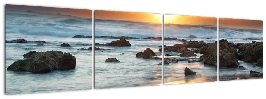 Západ slnka pri mori, obraz