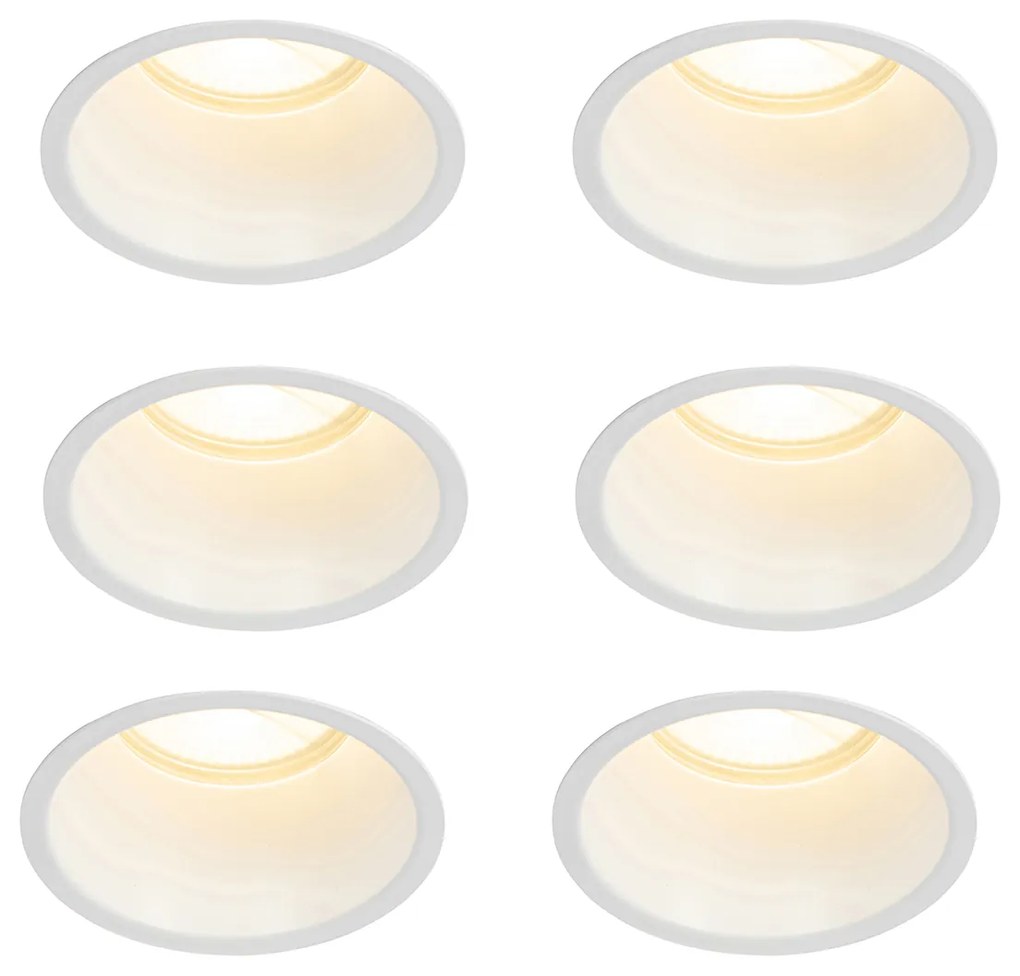 Sada 6 vstavaných bodových svetiel bielych GU10 70 mm IP44 - Dept