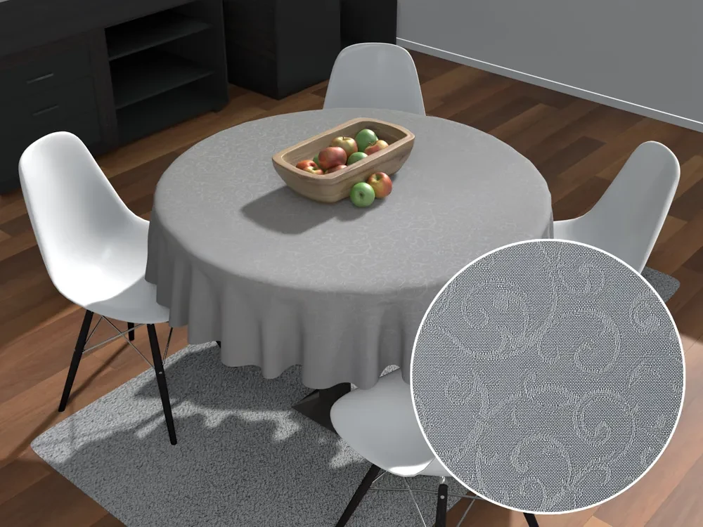 Biante Teflónový okrúhly obrus TF-086 Ornamenty na sivom Ø 60 cm
