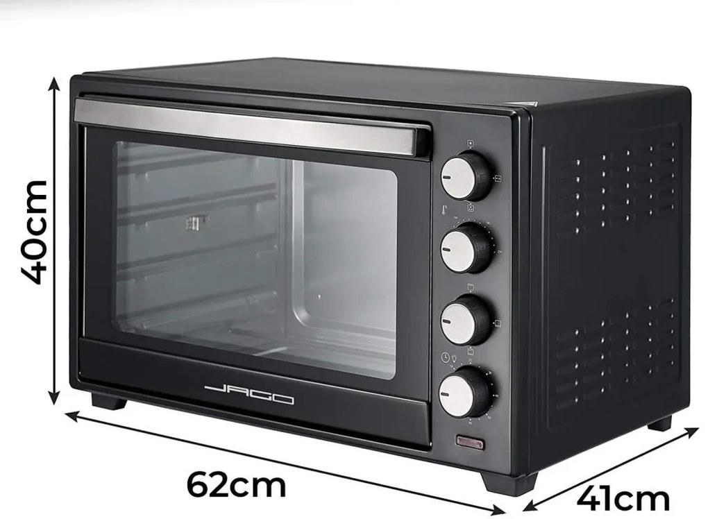 Mini rúra s nastaviteľnou teplotou, 62 x 41 x 40 cm, čierna